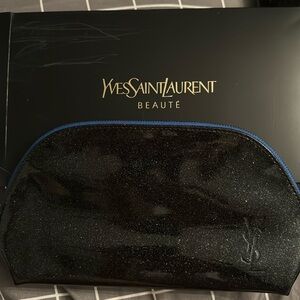 Black YSL beauty bag